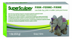 Polyform Super Sculpey Firm Oven Bake Clay, Gray, 1lb