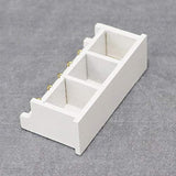 Corner Plastic/Metal Freestanding Stackable Organizer Shelf for Bathroom,1/12 Mini Dollhouse Wooden Storage Rack with Hook Kitchen Furniture Accessory - White