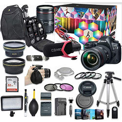 Canon EOS 5D Mark IV DSLR Camera Video Kit with Canon EF 24-105mm f/4L is II USM Lens + Wide Angle Lens + 2X Telephoto Lens + Flash + SanDisk 32GB SD Memory Card + Accessory Bundle