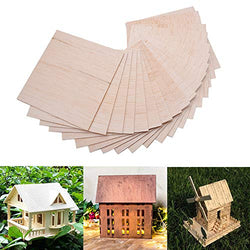 COLIBROX 15 Pack Wood Sheets, Wood Sheets Hobby Wood MDF DIY Wood Board for House Aircraft Ship Boat DIY Wooden Plate Model, for Arts and Crafts, School Projects 150x100x2mm