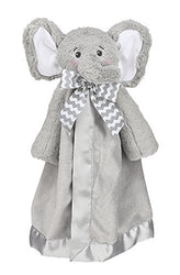 Bearington Baby Lil' Spout Snuggler, Gray Elephant Plush Stuffed Animal Security Blanket, Lovey 15"