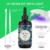 UV Resin Crystal Clear Hard Type - 200g Upgraded Ultraviolet Fast Curing Epoxy Resin for DIY Jewelry Making Craft Decoration, Transparent Glue Solar Cure Sunlight Activated Resin Casting & Coating