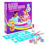 GirlZone Bundle: Unicorn Egg Sparkly Surprise Slime Kit for Kids, Hair Chalk Set For Girls & Temporary Glitter Tattoos Kit for Girls, Great Christmas Gifts for Girls