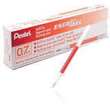 Pentel Refill Ink for BL57/BL77 EnerGel Liquid Gel Pen, 0 .7mm, Metal Tip, Red Ink, Box of 12