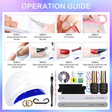 Morovan Gel Nail Polish Kit with UV Light 48W - 15 Colors Nail Gel Polish Set LED Nail Lamp Gel Nail Polish Starter Kit with Manicure Tools Rhinestone Base Top Coat for Nail Art Christmas Gift