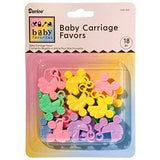 Darice Baby Shower Baby Shower Favor Baby Carriage Plastic Charm Pastel Colors 18 Pieces (3 Pack)
