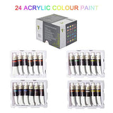 Tavolozza Acrylic Paint Set of 24 Colors/Tubes 22 milliliter with Storage Box, Perfect for Canvas, Wood, Ceramic, Fabric. Non Toxic Vibrant Colors