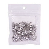 Pandahall 200PCS 8mm Antique Silver Tibetan Style Flower Bead Caps