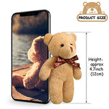 Skylety 24 Pieces Mini Teddy Bear Toy 4.7 Inch 2021 Graduation Stuffed Tiny Bear Jointed Teddy Bear Soft Tiny Bear Doll for DIY Keychain Birthday Wedding Xmas Decorations Party Favor