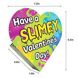 28 Packs Valentines Day DIY Slime Kit with Heart Boxes, Kids DIY Slime with Glitter Combo Valentine Gift Stress Relief Toys Kids Valentine Classroom Exchange, Party Favor Game Prizes