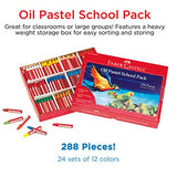Faber Castell - Oil Pastels School Pack - Premium Art Supplies Kids (24 Each 12 Colors) (288 Count)