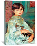 Jilie Manet with Cat 24" x 36" Gallery Wrapped Canvas Wall Art