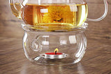 Jusalpha 11 PC-Glass Filtering Tea Maker Teapot with a Warmer and 6 Tea Cups Set (Version 1, 27 OZ)