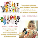 22 pcs Plush Animals Finger Puppet Toys - Mini Plush Figures Toy Assortment for Kids, Soft Hands Finger Puppets Game for Autistic Children, Great Family Parents Talking Story Set