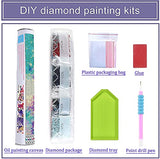 5D DIY Diamond Painting Kit for Adults, Full Diamond Art Craft Wall Decor Gift Crystal Canvas Pictures Home for Living Room for Kids Diamond Dots Rose Flower Blue Painting with Diamond 12x16inch