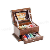 Odoria 1:12 Miniature Vintage Sewing Box with Needle Kit Dollhouse Decoration Accessories
