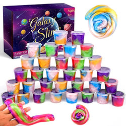 Galaxy Slime Kit 32 Pack Mini Galaxy Slime Set Soft Non Sticky Smooth Colorful Galaxy Slime Pack, Party Favor for Kids Goodie Bag Stuffers, Stress Anxiety Relief Toy for Girls Boys