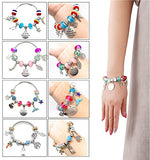 Charm Bracelet Making Kit,Jewelry Making Supplies Beads,Unicorn/Mermaid Crafts Gifts Set for Girls Teens Age 8-12