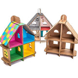 Carton Studio Ecofriendly Coloring Kids Play House or Dollhouse made from 100% Carton | A One Of A Kind Handmade Do It Yourself (DIY) Carton Playhouse - Great for Kids and Adults (Medium Size)