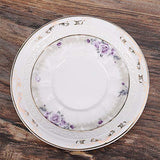 fanquare 15 Piece Porcelain Tea Set for Adults, Wedding Tea Service, Large British Teapot with Cups, Purple Rose