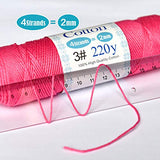 COLORED BIRD Size 3 Crochet Thread Yarn 220Y for Begingers Hand Knitting,Geranium,Color No:956