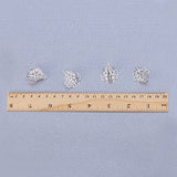 NBEADS 100Pcs Silver Color Brass Filigree 3-Petal Flower Shaped Bead Caps/Cones End Caps for