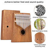 JDR 17 Keys kalimba, Thumb Piano with EVA Waterproof Hard Protective Case, Tuning Hammer and Music book, Unique and great birthday gift for musicians or kids without any musical basis