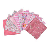 RayLineDo 10pcs 12 x 12 inches (30cmx30cm) Print Cotton Pink Series Fabric Bundle Squares Patchwork