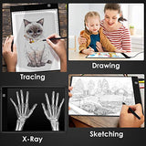 A4 LED Light Box for Tracing, MCGOR USB Powered Diamond Painting Light Pad with Metal Stand & 4 Clips, Dimmable LED Light Board for Tracing, Drawing, Sketching, Animation, Stenciling