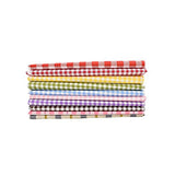 RayLineDo 10pcs 8 x 8 inches (20cmx20cm) Print Cotton Check Series Fabric Bundle Squares