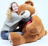 5 Foot Very Big Smiling Teddy Bear Five Feet Tall Cookie Dough Brown Color with Bigfoot Paws Giant Stuffed Animal Bear