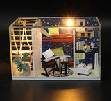 Kisoy DIY Dollhouse Kit, 1:24 Scale Exquisite Miniature with Furniture, Dust Proof Cover and Music Movement, for Your Perfect Craft (Future Space)