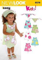 New Look Sewing Pattern 6578 Toddler Dresses, Size A (1/2-1-2-3-4)