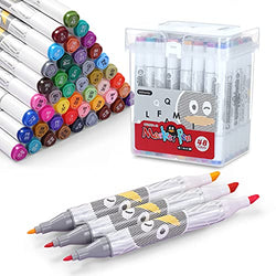 Comix Markers 48 Colors Artist Alcohol Based Markers Dual Tip Art Markers Twin Sketch Markers Pens Permanent Markers with Case for Adult Kids Coloring Drawing Sketching Card Making Illustration
