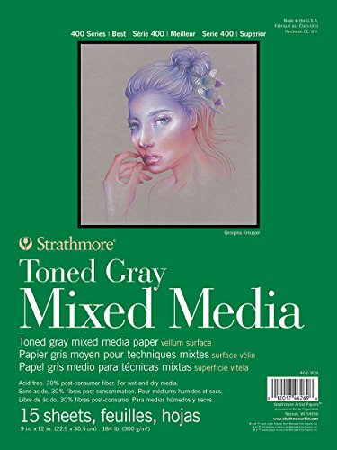 Strathmore Paper 462-309 400 Series Toned Gray Mixed Media Pad