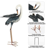 Chisheen Blue Herons Garden Crane Statues Sculptures for Outdoor, Standing Cranes Decor Metal Bird Art Lawn Ornaments, Large Heron Decoy for Yard Patio Porch Outside Decorations, 44-Inch Tall (2PCS)