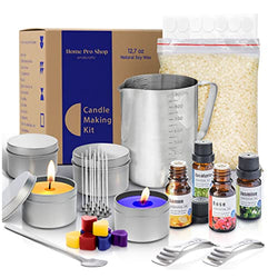 Candle Making Kit for Adults - Easy Use Homemade Candle Kit - DIY Candle Making Kit for Beginners - Candle Maker Kit Include 12.7oz Soy Wax, 50 Wicks, 4 Color Dyes, 4 Oil Scents, & More