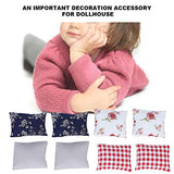 ROSEBEAR Dollhouse Pillow, Mini Cushion Model Dollhouse Furniture Accessory, for Dollhouse Decoration (8 Pcs)