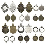 Fit 12mm Round Blank Bezel Pendant Trays Base Cabochon Settings Trays Pendant Blanks Neckalce