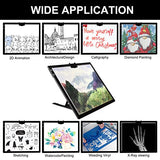 A3 Light Pad, Elice Tracing Light Box 3 Colors Mode Stepless Dimmable and 6 Levels of Brightness Light Copy Pad, Wireless Rechargeable Led Light Board for Weeding Vinyl Diamond Painting Sketching