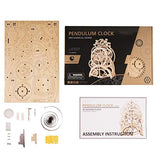 Rowood Mechanical Gear 3D Wooden Puzzle Craft Toy, Best Gift for Adults and Teens, Age 14+ DIY Model Building Kits - Pendulum Clock