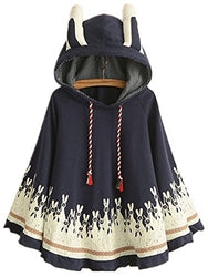 Aza Boutique Girl's Cute Cotton Blend Rabbit Ears Hooded Cape