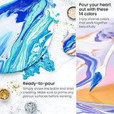Arteza Acrylic Pouring Paint Kit, 14 Glossy Colors — 8 Pastel & Bright, 3 Iridescent, 3 Metallic, 2 x Stretched Canvas, 2 Wooden Slices, Glitter, and Paint Pouring Accessories for Arts and Crafts