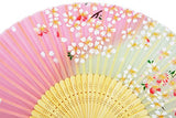 Amajiji 8.27" "Cherry blossoms" Chinease/Japanese Hand Held Silk Folding Fan with Bamboo