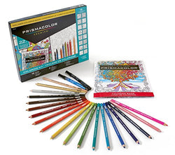 Prismacolor Premier Coloring Kit with Colored Pencils, Art Markers and Adult Coloring Book, 22