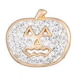 Lovglisten 3pcs Snap 20MM Halloween Pumpkin Snap with Enamel and Rhinestones Snaps Jewelry Charms