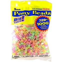 Darice Value Pack Pony Bead, 9mm, Glow In The Dark, 1000/Pack 2-pack