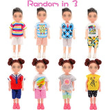 28 PCS 6 inch Chelsea Clothes and School Set with Ballons 3 Girl Dresses 3 Boy Outfits 2 Pair of Shoes and 19 Pcs Study Supplies for Chelsea Doll in Random