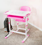 VIVO Height Adjustable Childrens Desk & Chair Set | Kids Interactive Work Station Pink (DESK-V201P)