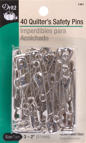 Dritz 40-Piece Safety Pins, Size 3, Nickel Finish